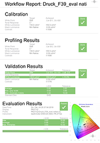 Auswertungsreport von basICColor display6